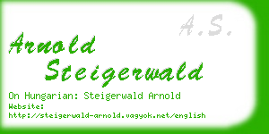 arnold steigerwald business card